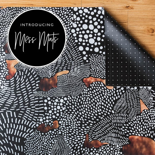 Mess Mats | Designed for mess | Black, White & Copper | Xtra Large