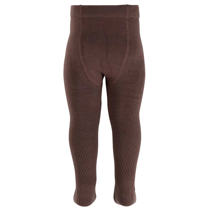 Designer Kidz | Textured Tights | Chocolate