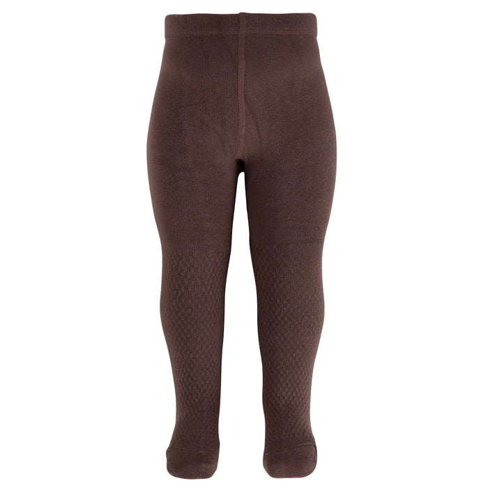 Designer Kidz | Textured Tights | Chocolate