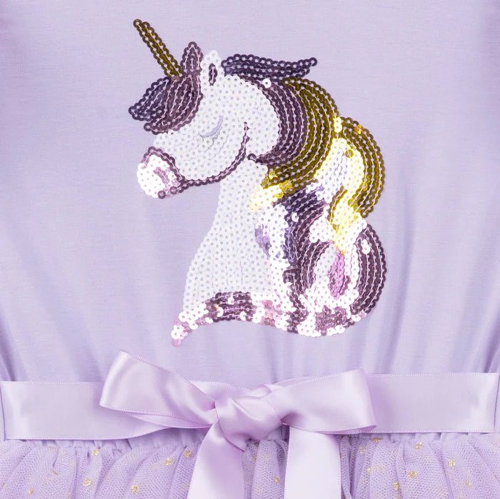 Designer Kidz | Unicorn Sequin Short Sleeve Tutu Dress (Copy)