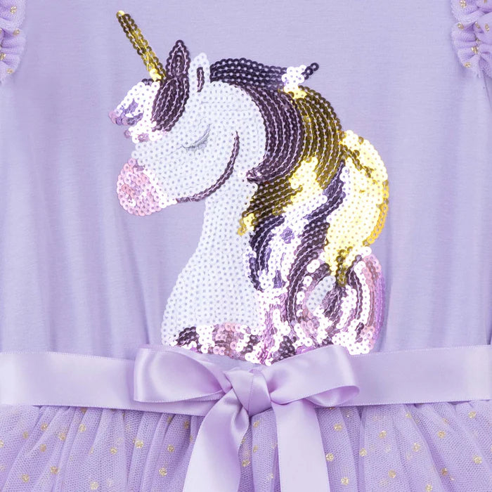 Designer Kidz | Unicorn Sequin Long Sleeve Tutu Dress