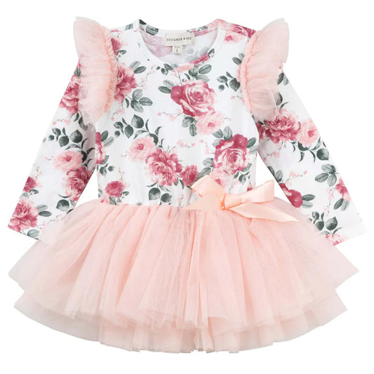 Designer Kidz | Tilly Floral Long Sleeve Tutu Romper