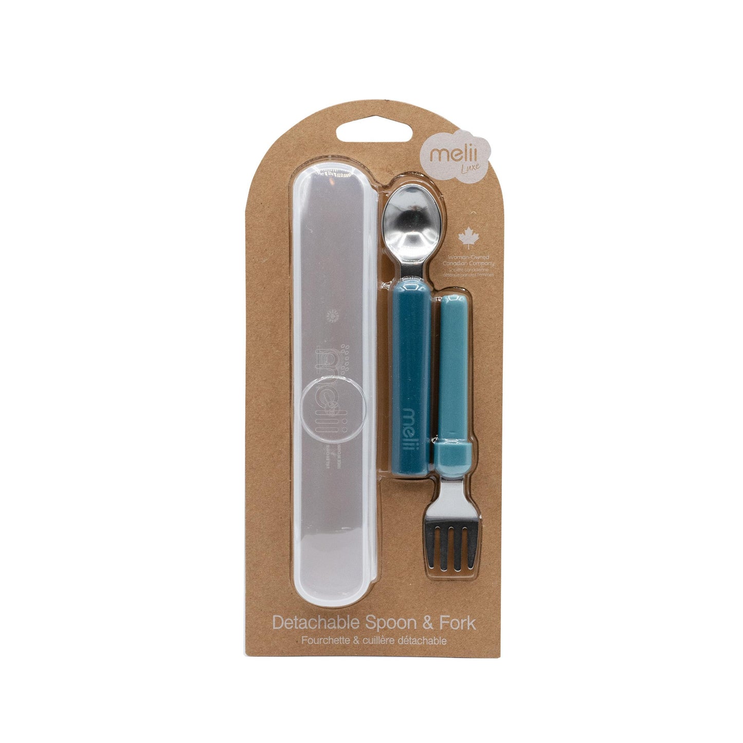 Melii Detachable Spoon & Fork - Luxe Pink + Ivory