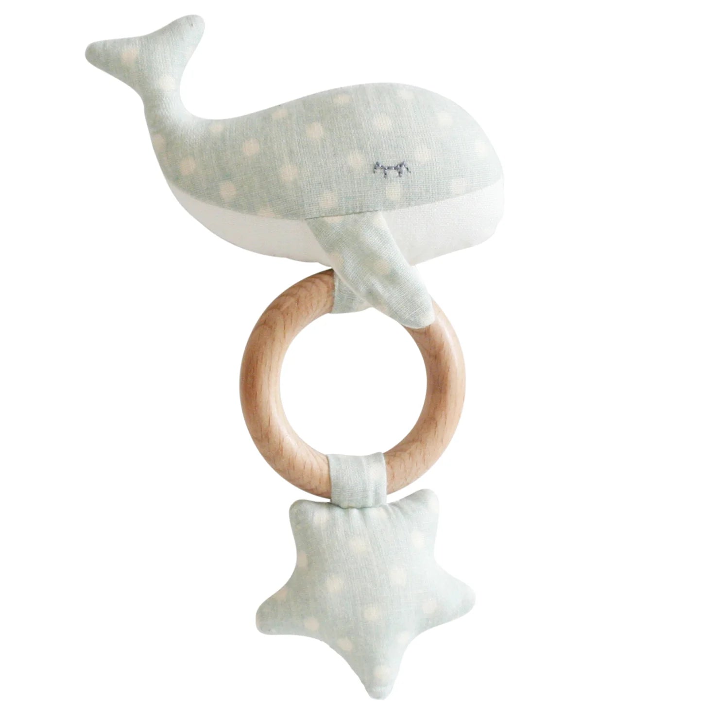 Alimrose | Whale Star Teether Toy |  Duck Egg Blue