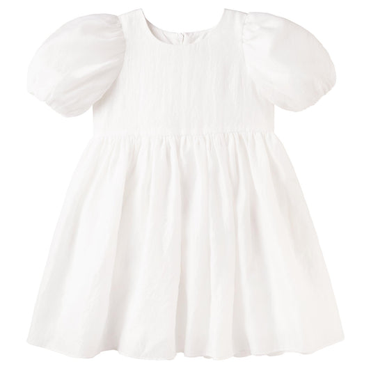 Designer Kidz | Noa Puff Sleeve Bow Back Dress | Ivory