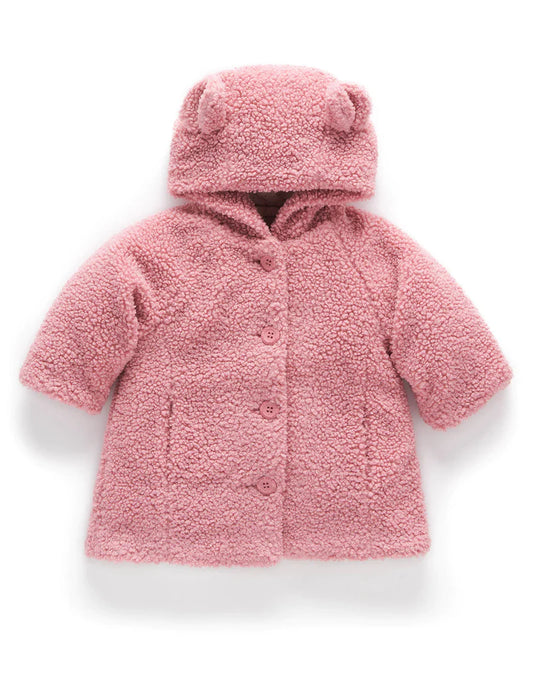 Purebaby | Beetroot Bear Coat | Pink