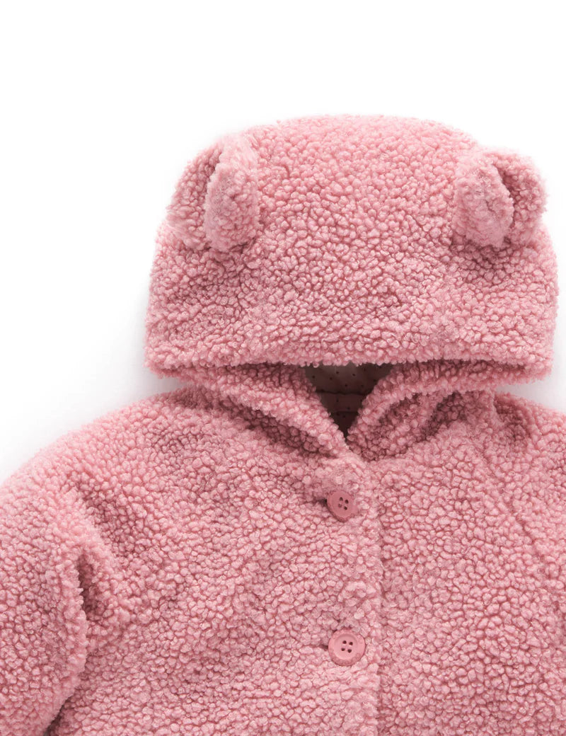 Purebaby | Beetroot Bear Coat | Pink