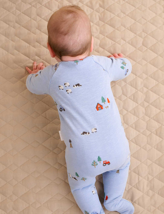 Purebaby | Herding Sheep Embroidered Fleece Growsuit