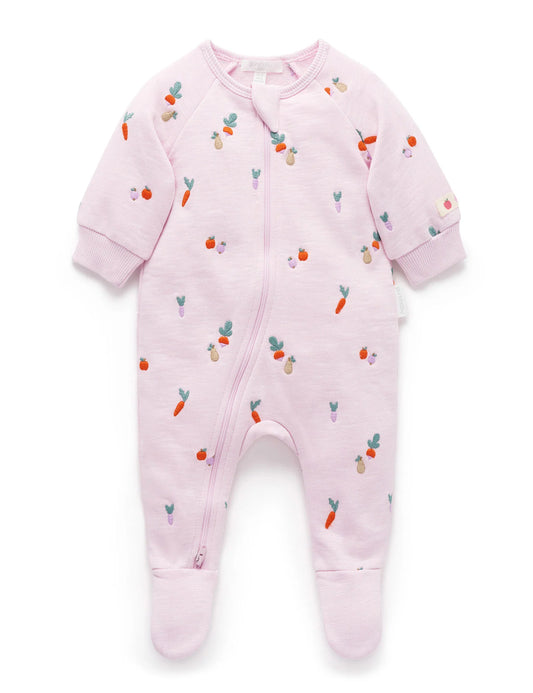 Purebaby | Winter Fruits Embroidered Fleece Growsuit