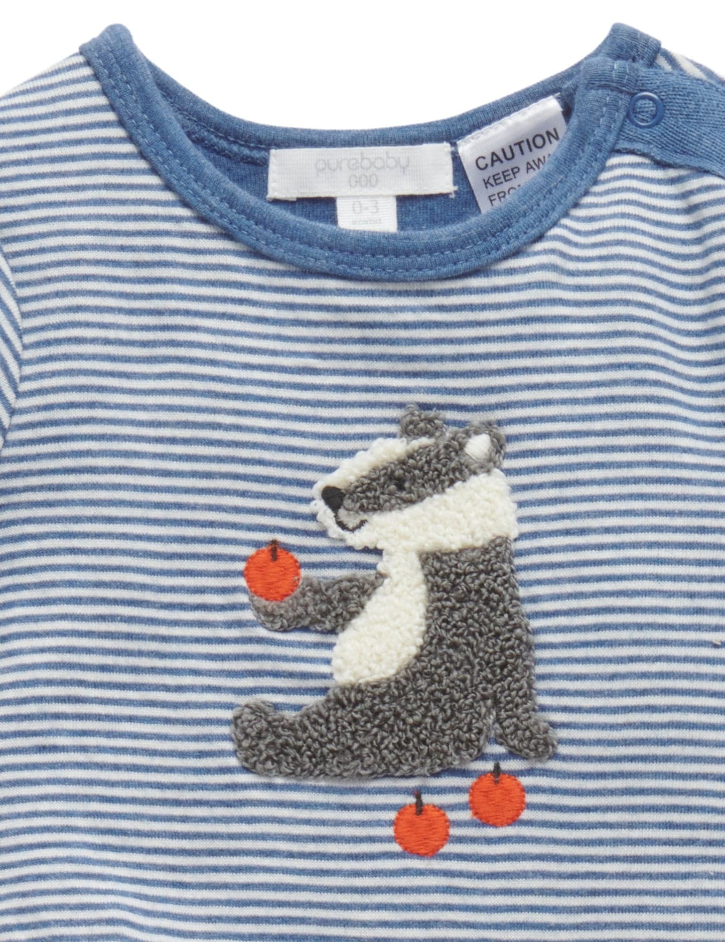 Purebaby | Badger Mini Stripe Growsuit