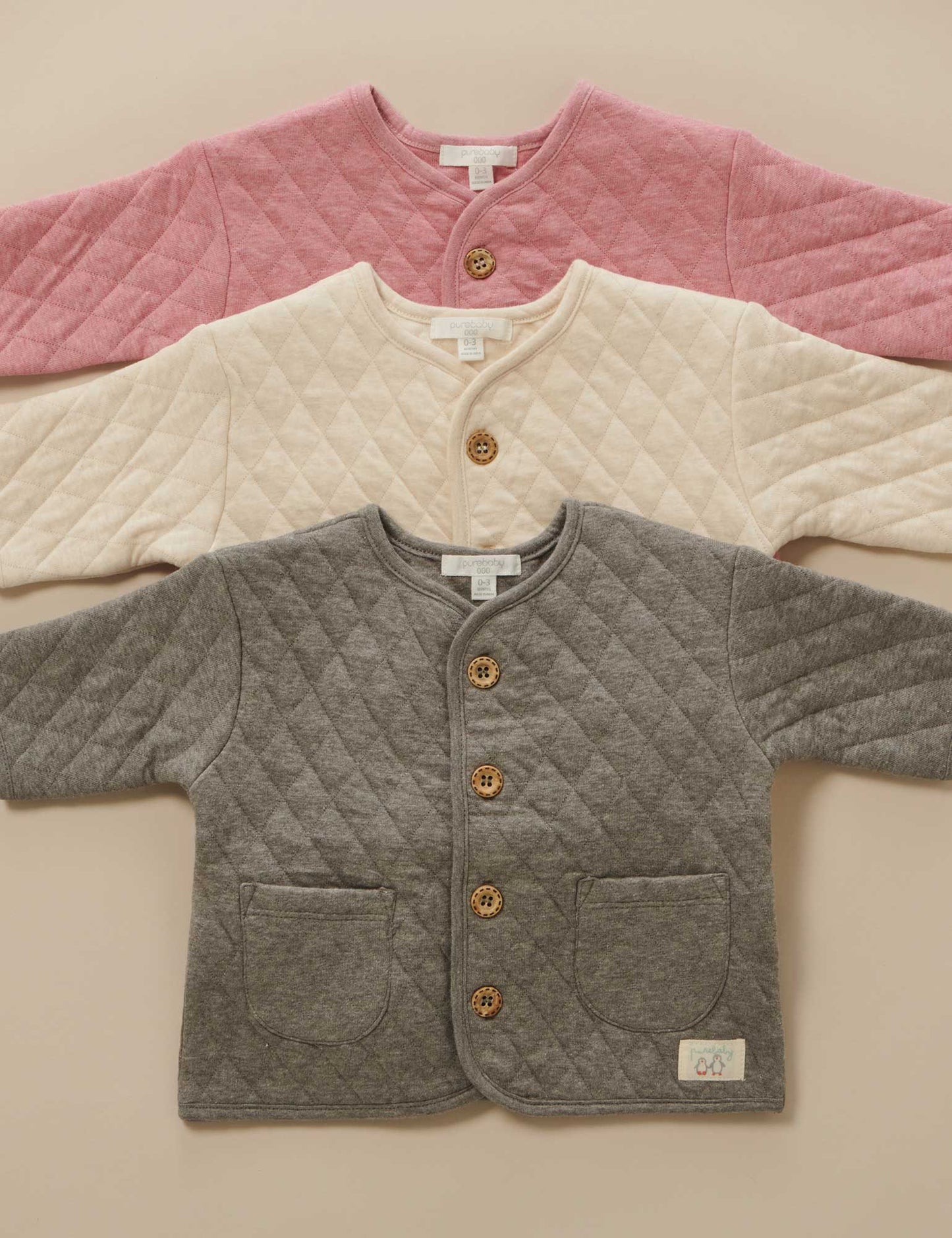 Purebaby | Quilted Jacket | Beetroot Melange