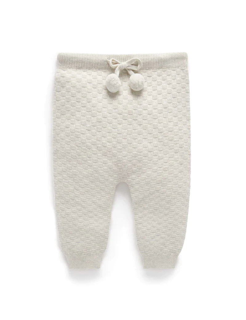 Purebaby | Textured Knit Leggings | Cloud Melange