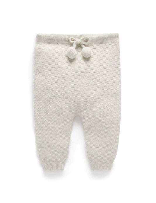 Purebaby | Textured Knit Leggings | Cloud Melange