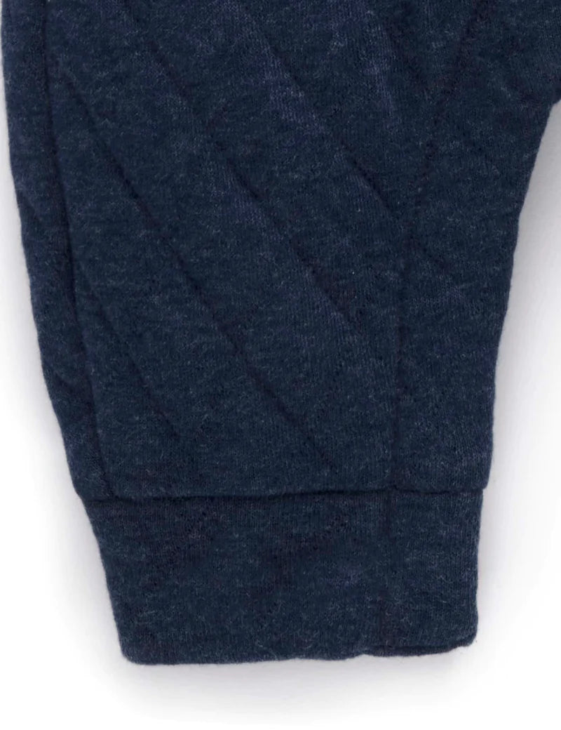 Purebaby | Quilted Overall | Winter Navy Melange | Size 2Y