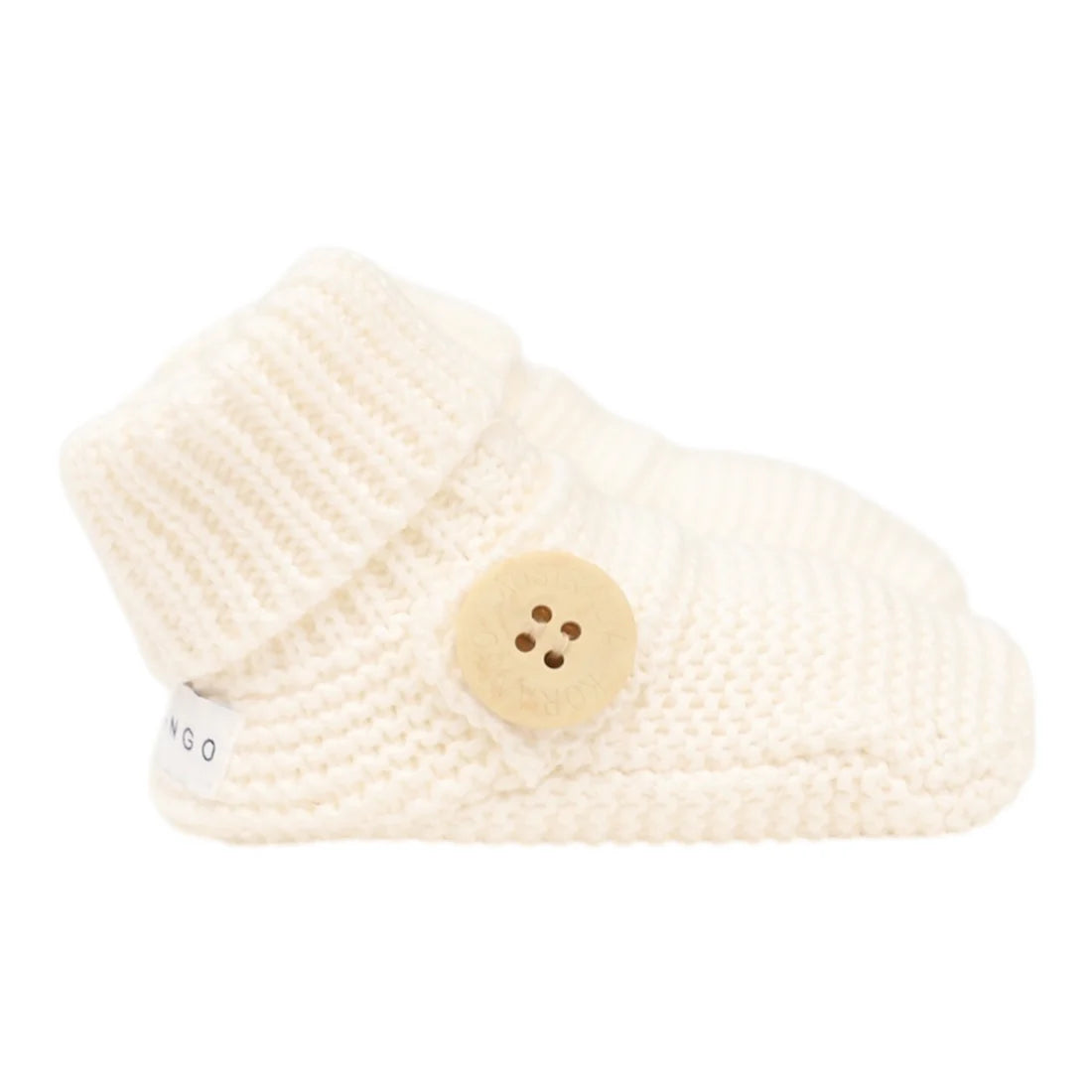 Korango | Cotton Knit Button Bootie with Gift Box | White