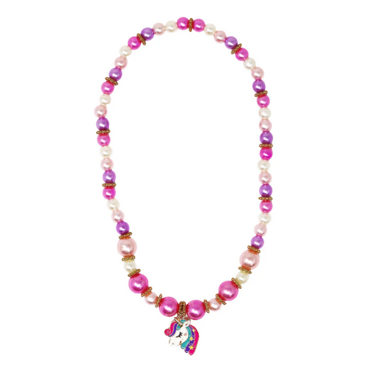 Pink Poppy Unicorn Necklace & Bracelet Set