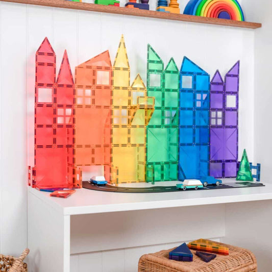 Connetix | Magnetic Tiles | Rainbow Creative Pack 102 Pieces