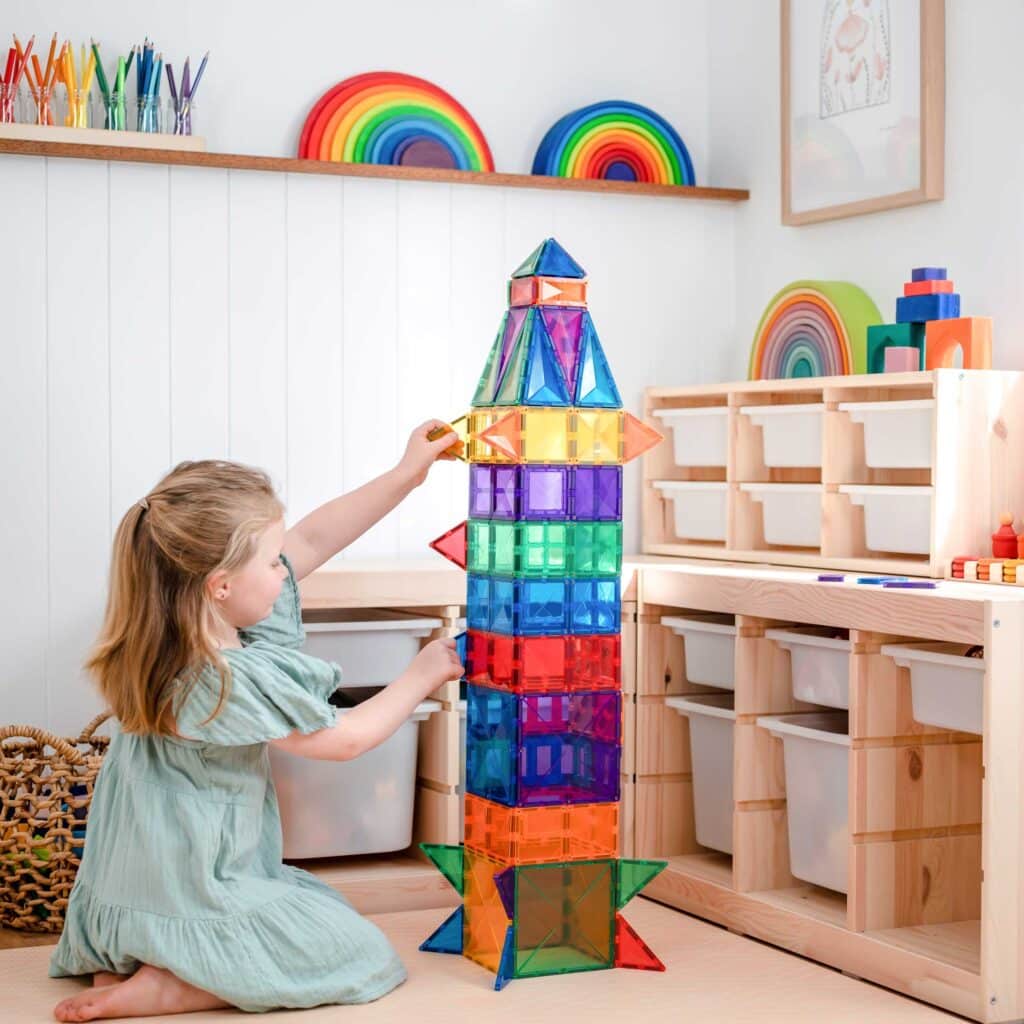 Connetix | Magnetic Tiles | Rainbow Creative Pack 102 Pieces
