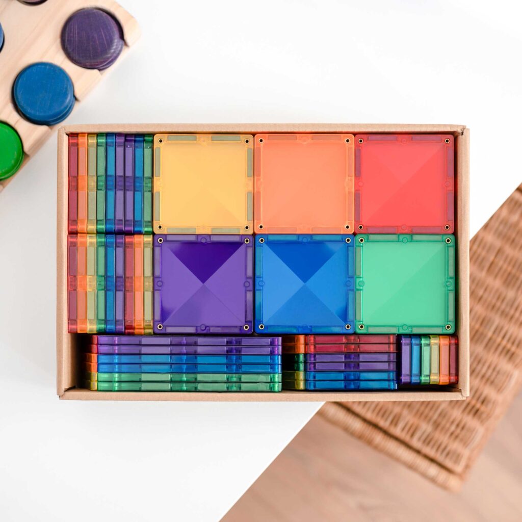Connetix | Magnetic Tiles | Rainbow Creative Pack 102 Pieces