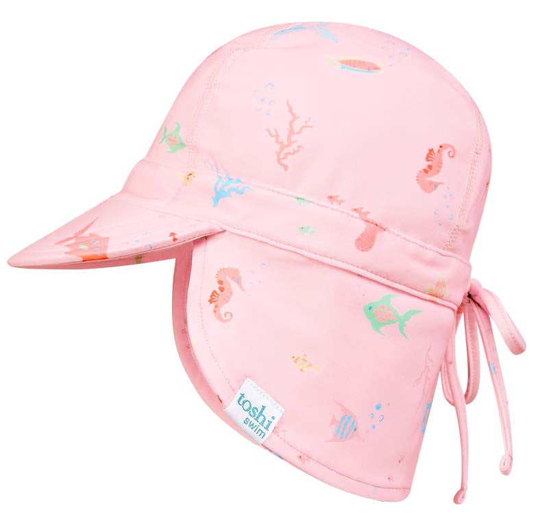 Toshi | Swim Flap Cap | Coral | XXS Newborn