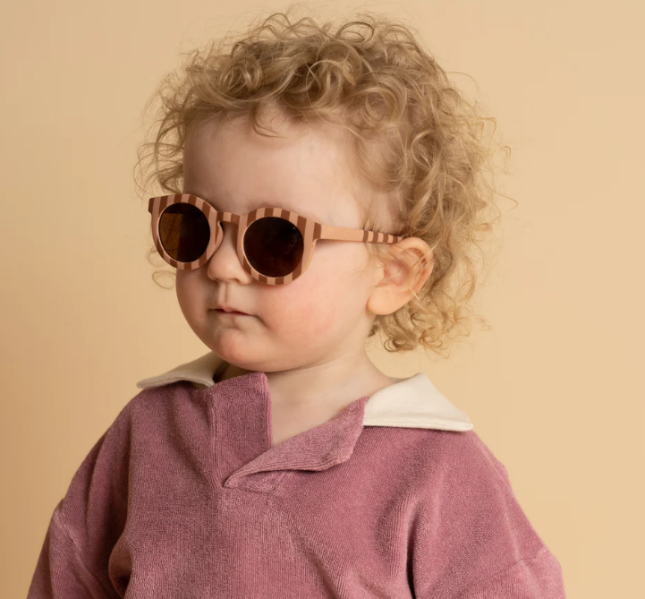 Grech and Co | Classic Baby Sunglasses | Stripes Sunset + Tierra  | Bendable and Polarised