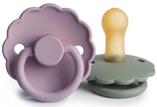FRIGG | Daisy Natural Latex Pacifier | Heather/ Lily Pad