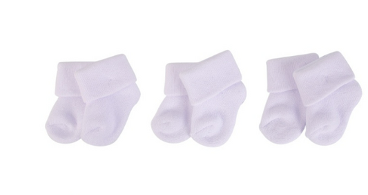Baby Terry Sock Set - White | 3 pairs