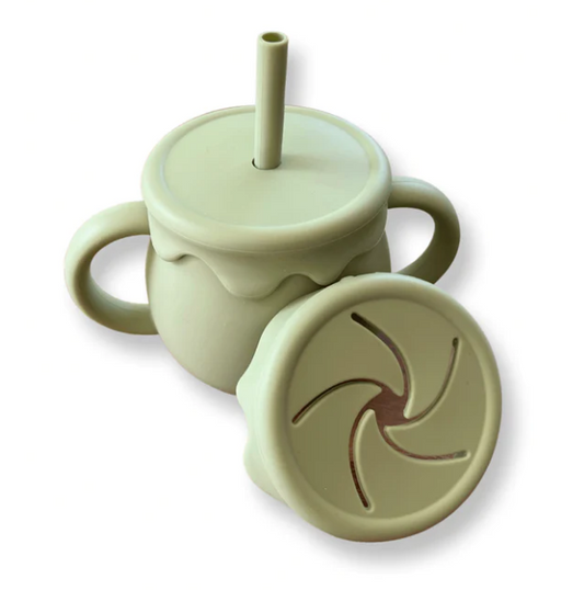 Yoho and Co | Silicone Baby Sippy Cup & Snack Cup - Olive