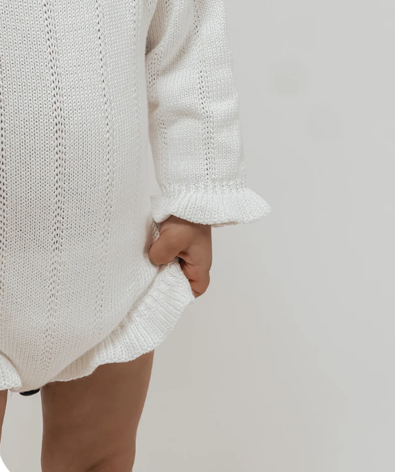 Oia The Label | Asteria Ruffle Romper | Warm White