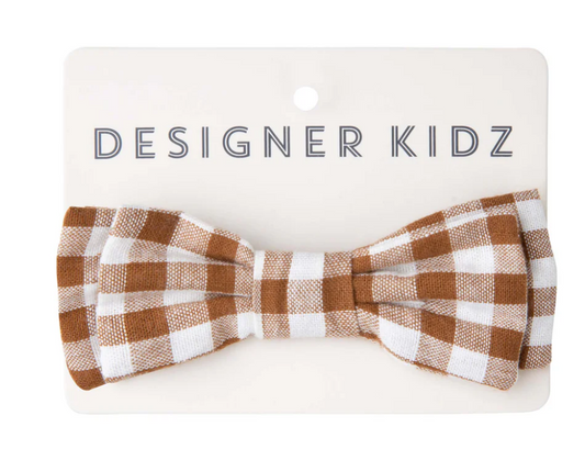 Designer Kidz | Oliver Gingham   Bow Tie | Cocoa Gingham