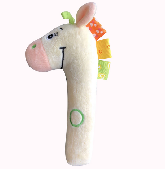 Velour Giraffe Squeaker Rattle 20CM