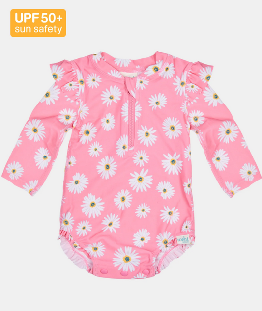 Toshi | Swim Onesie Long Sleeve | Ripple Daisy Watermelon