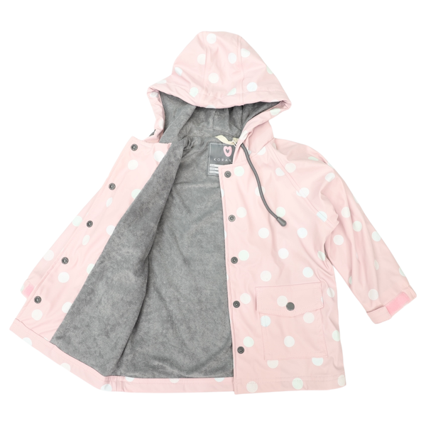 Korango Rainwear | Colour Change Polkadot Raincoat | Pink