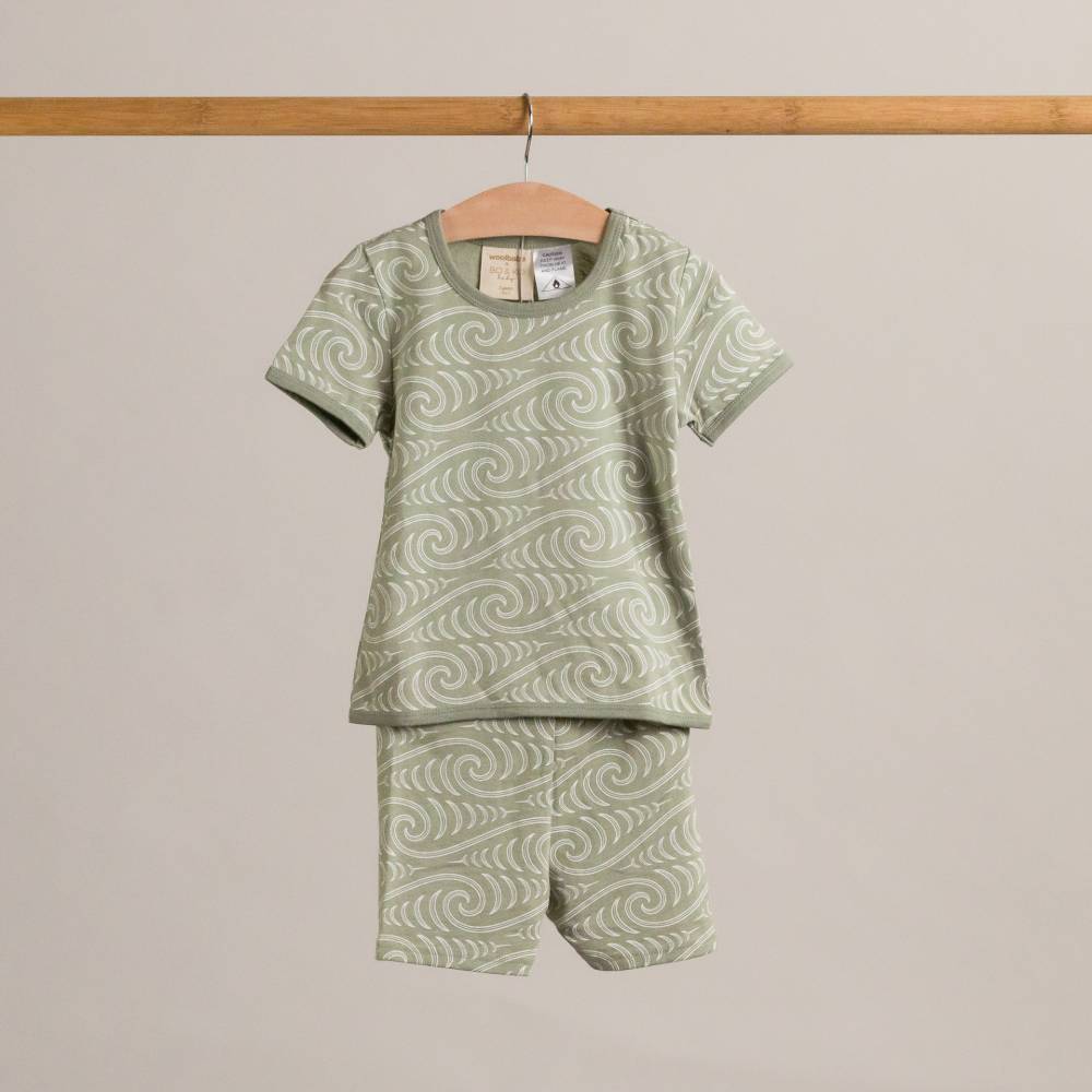 Woolbabe X BO & KO Collab Summer Pyjamas - Flax Ngaru