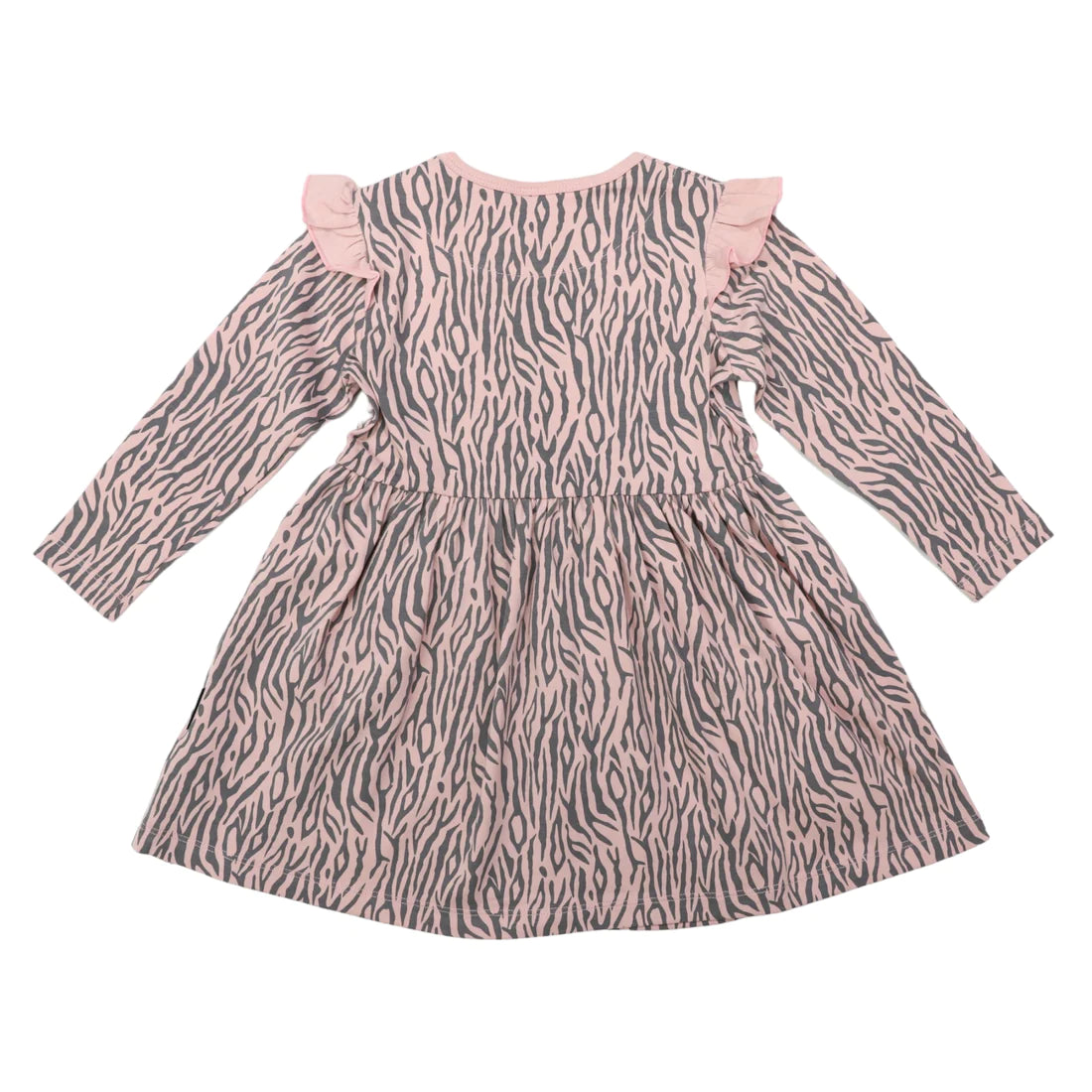 Korango | Tiger Stripe Cotton Frill Dress | Dusty Pink