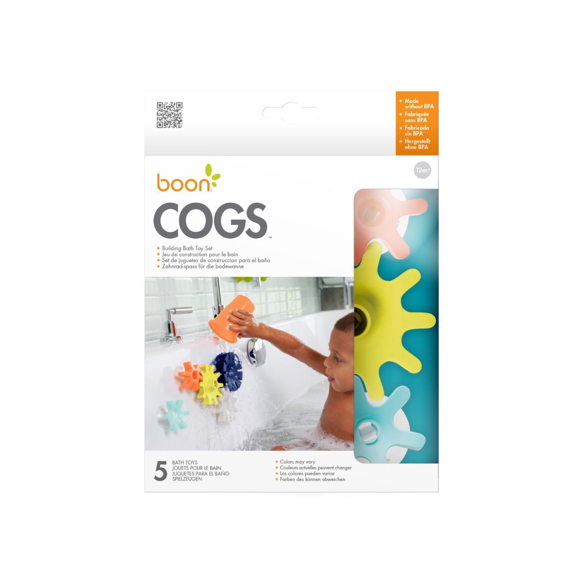 Boon | Cogs Water Gears Bath Toy Set | Navy