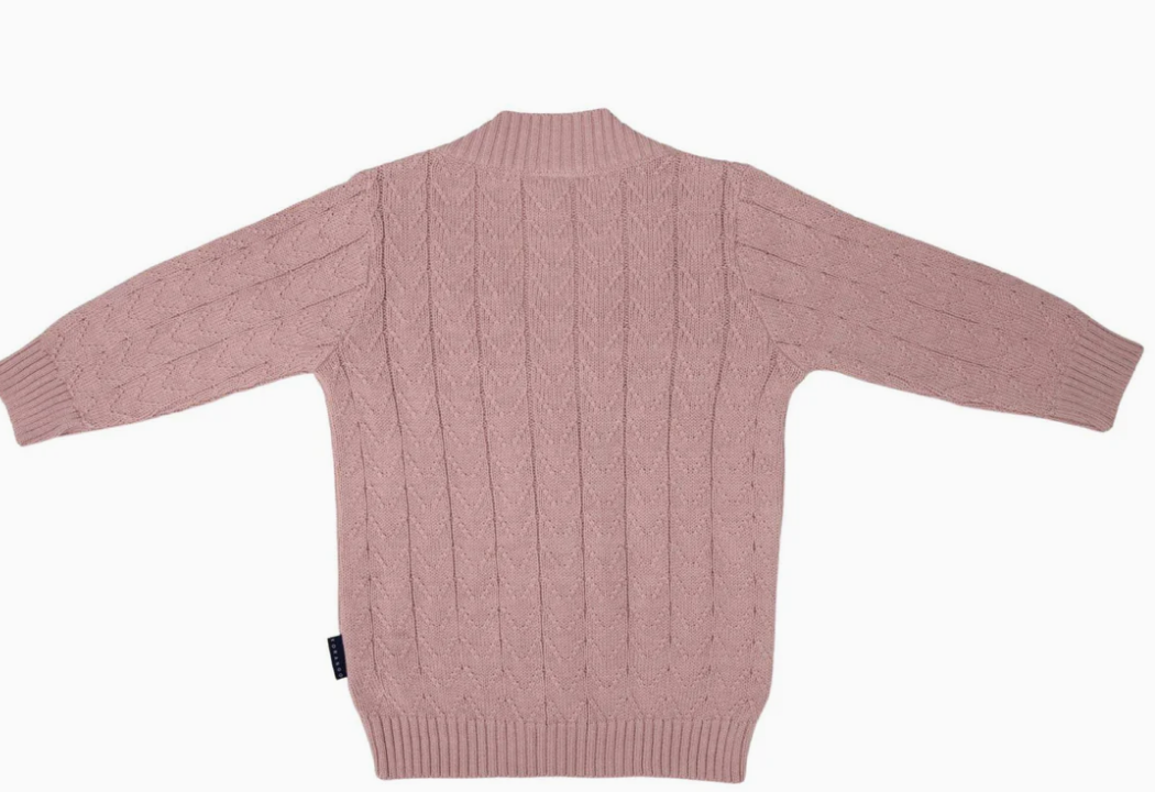 Korango | Organic Knit Cardigan | Dusty Pink