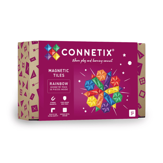 Connetix | Magnetic Tiles | Rainbow Geometry Pack 30 pieces