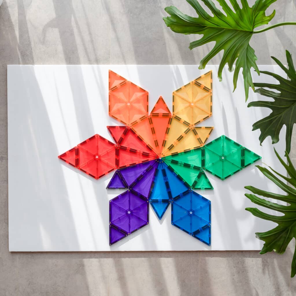 Connetix | Magnetic Tiles | Rainbow Geometry Pack 30 pieces