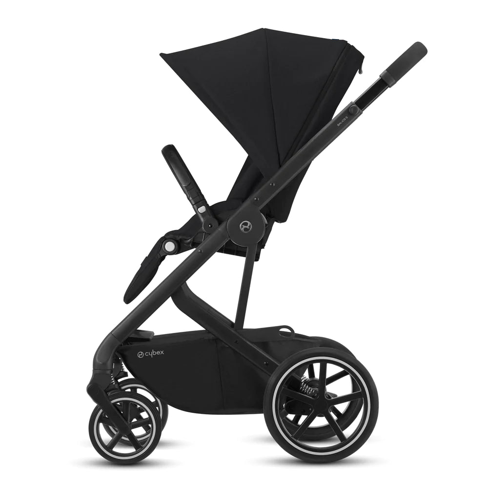 Cybex | Balios S Complete Travel System Bundle | Lux Pram with Carry Cot, Aton M and Base M, Adaptors