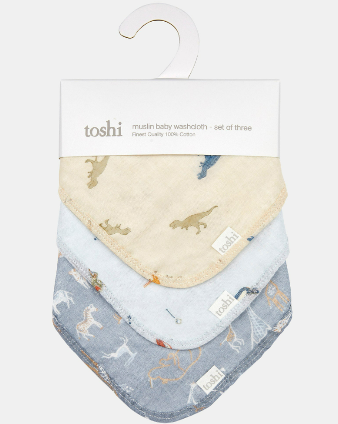 Toshi | Baby Washcloth Muslin-3pcs