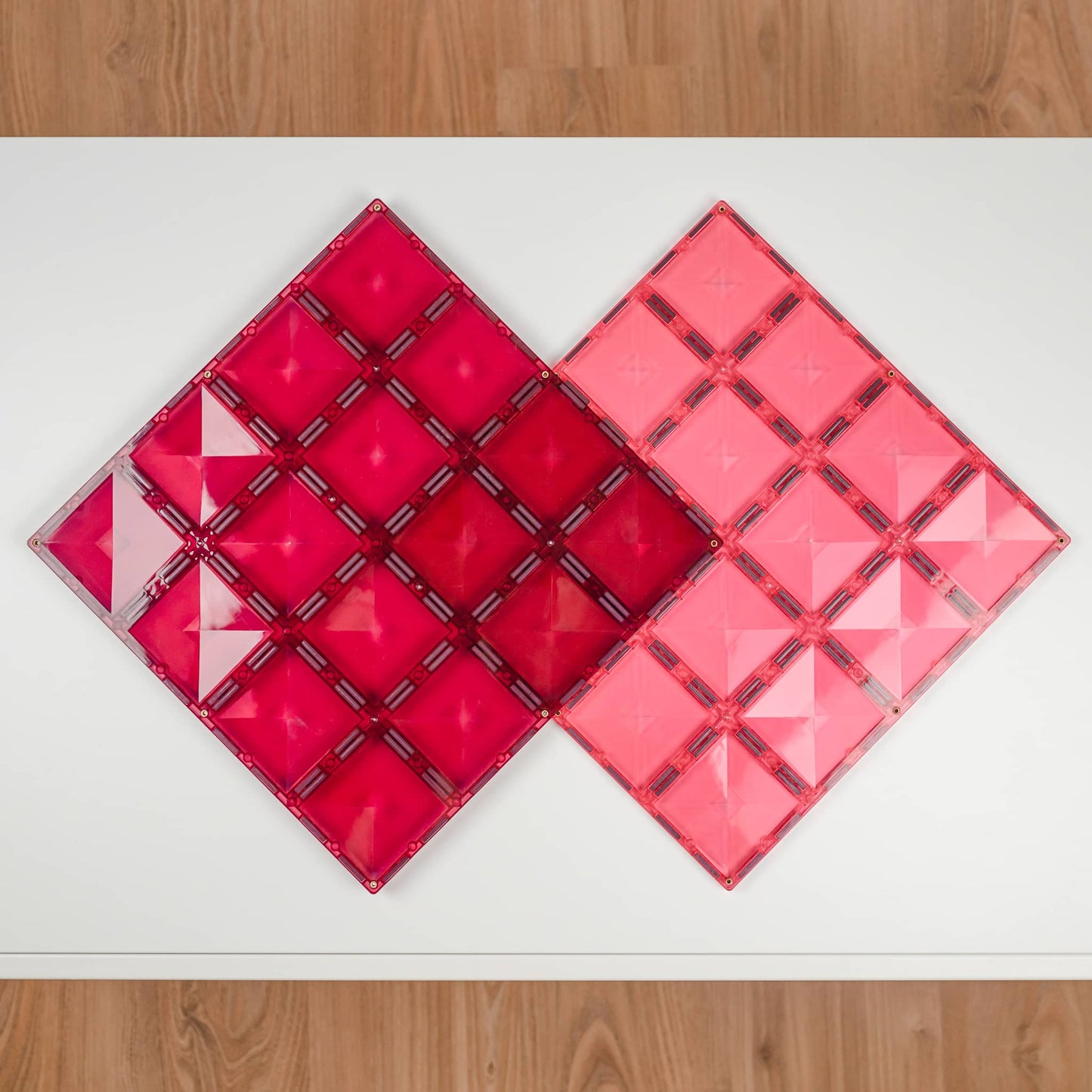 Connetix | Magnetic Tiles | 2 Piece Base Plate | Pink & Berry Pack