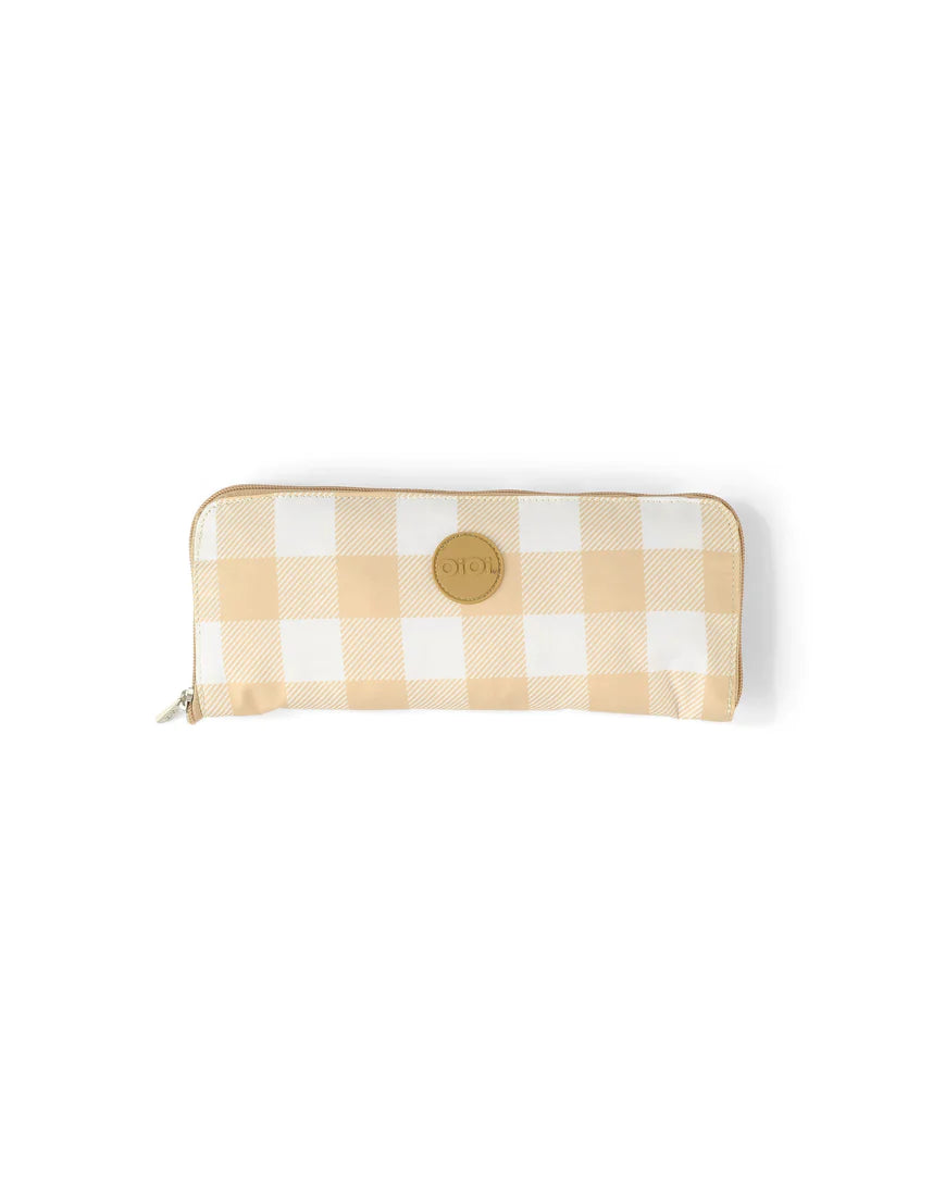 OiOi | Fold-up Tote | Gingham Beige