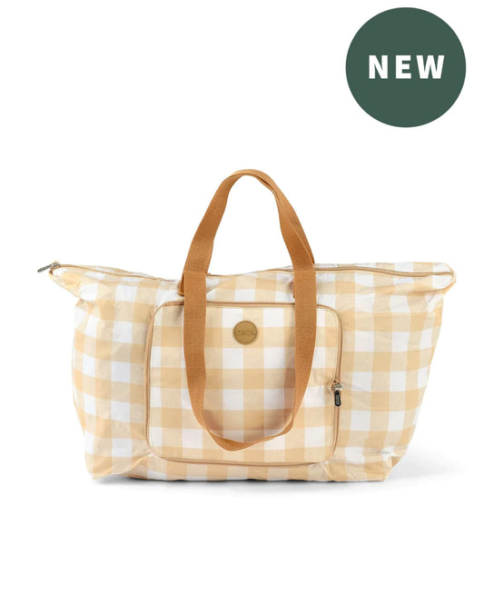 OiOi | Fold-up Tote | Gingham Beige