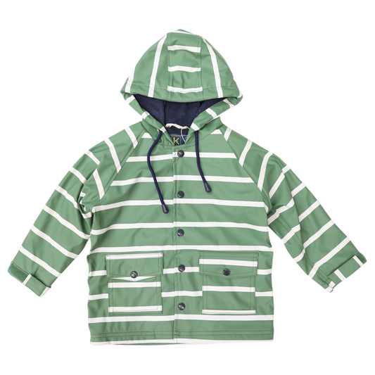 Korango Rainwear | Colour Change Stripe Raincoat | Green