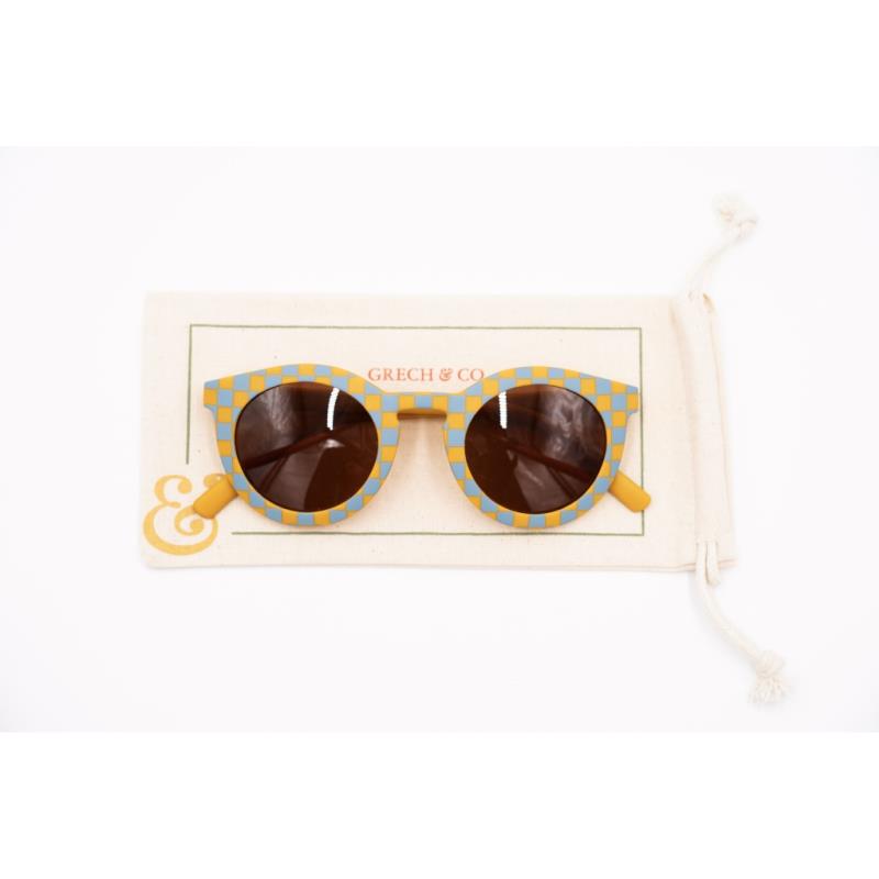 Grech and Co | Classic Baby Sunglasses | Checks Laguna + Wheat | Bendable and Polarised