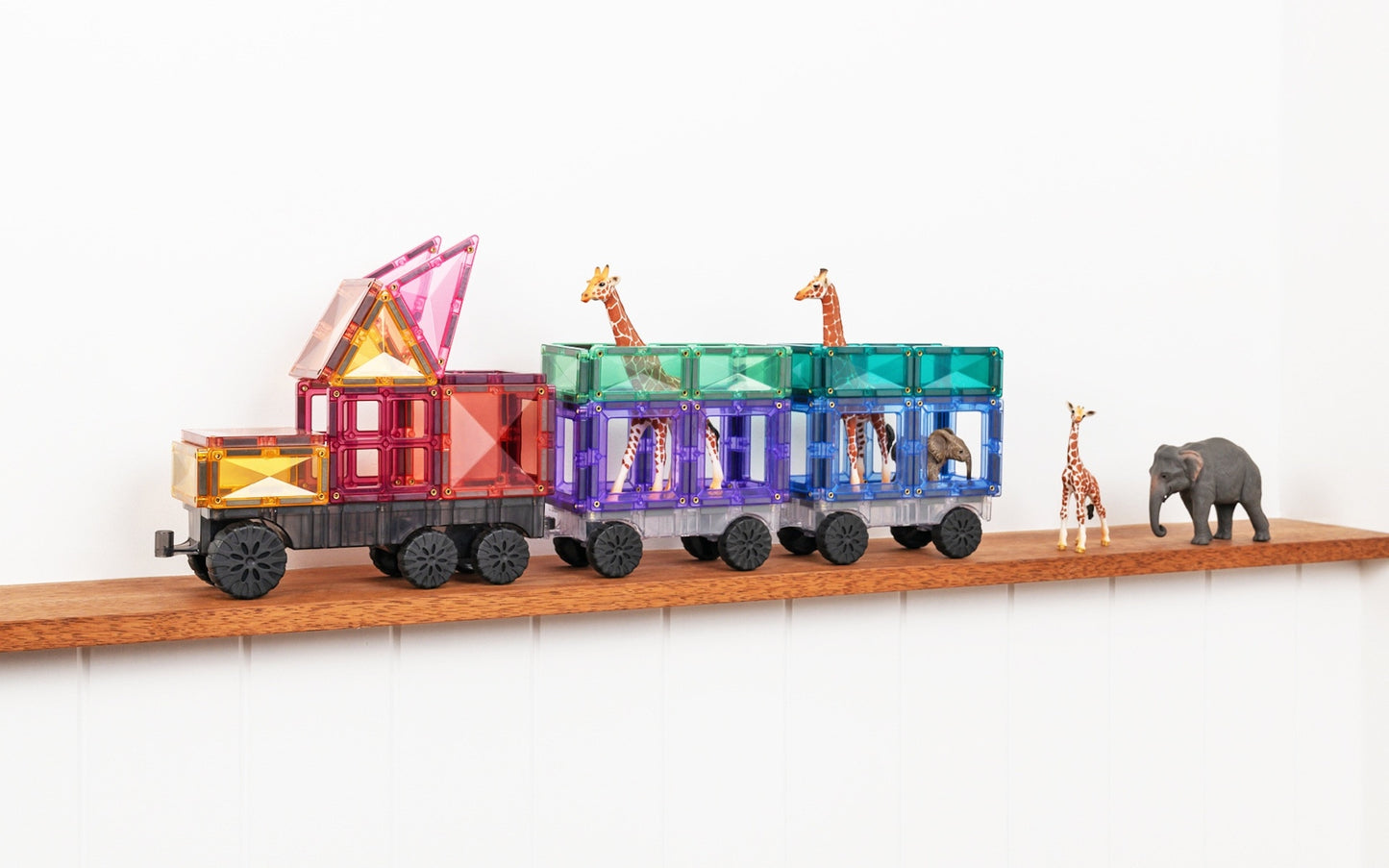 Connetix | Magnetic Tiles | Pastel Transport Pack | 50 Pieces