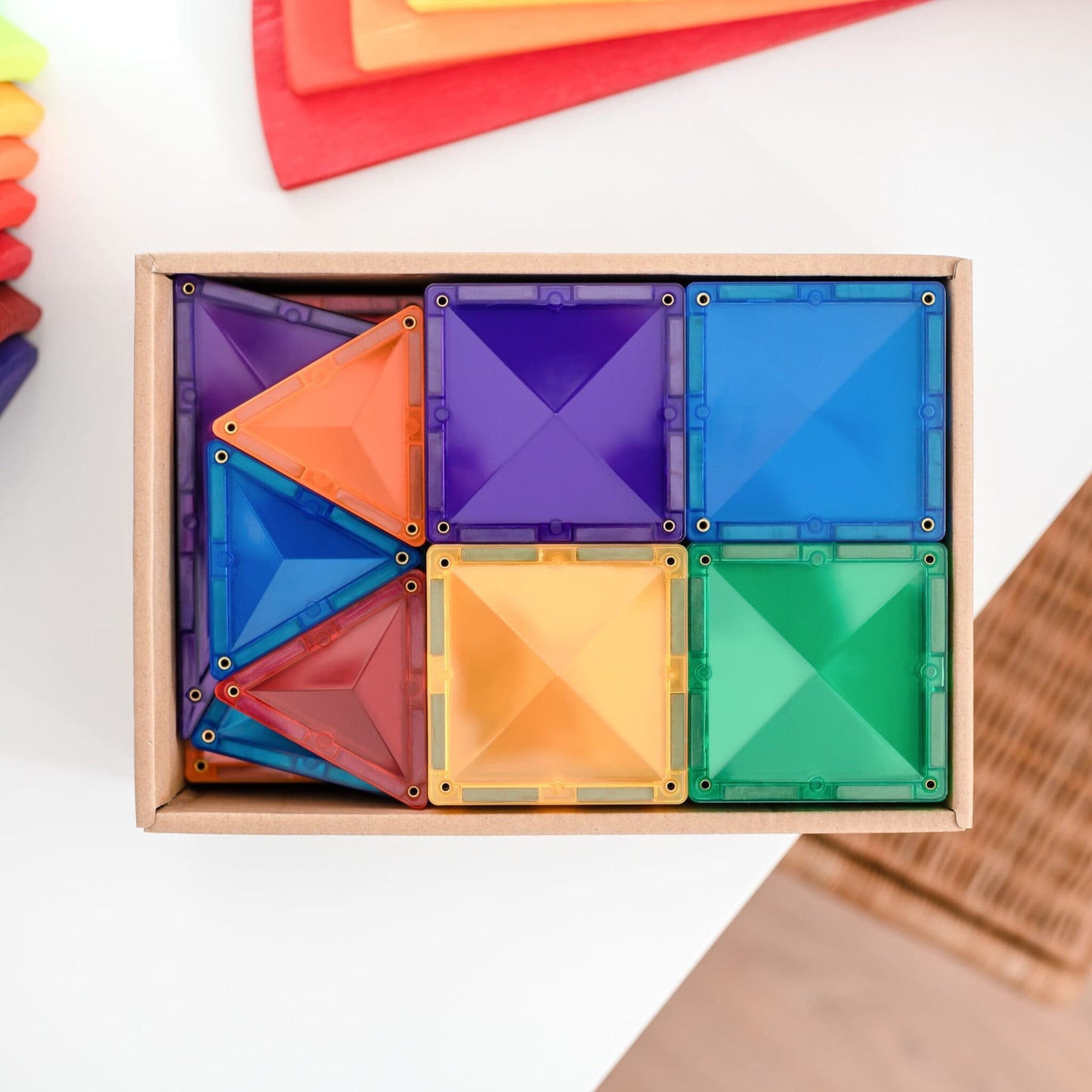 Connetix | Magnetic Tiles | Rainbow Starter Pack 60 pieces