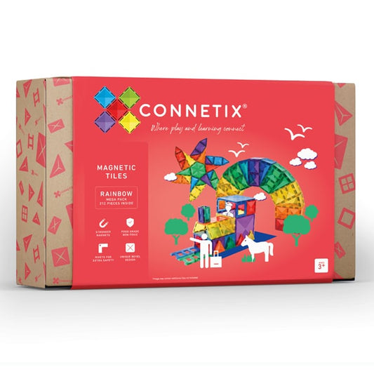 Connetix | Magnetic Tiles | Rainbow Mega Pack | 212 pieces
