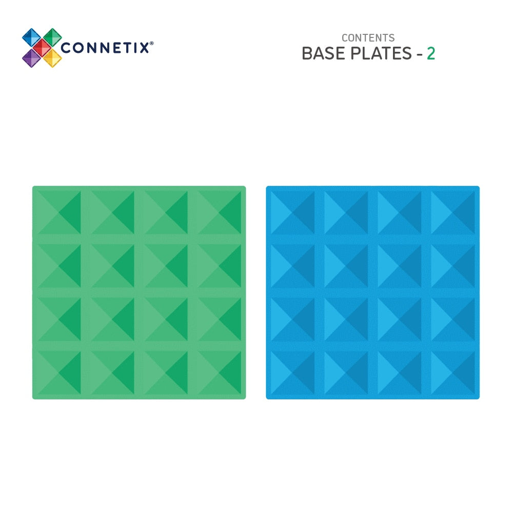 Connetix | Magnetic Tiles | Rainbow Blue & Green Base Plate 2 piece